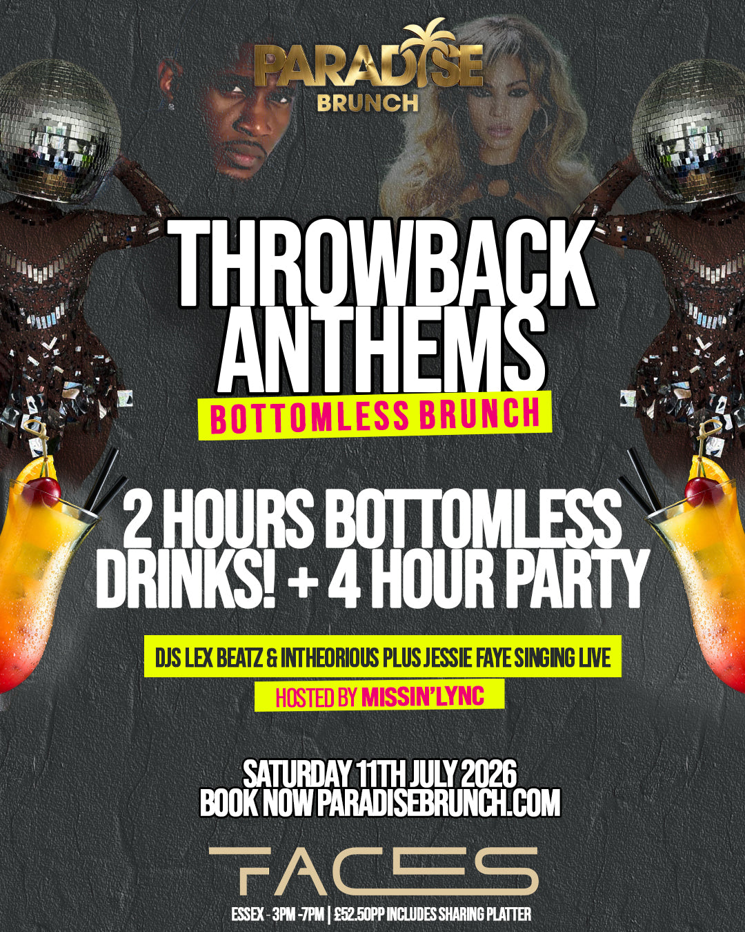 Throwback Anthems Bottomless Brunch | Saturday 11th July