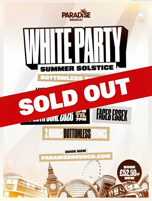 All White Summer Solstice Bottomless Brunch | Saturday 20th June